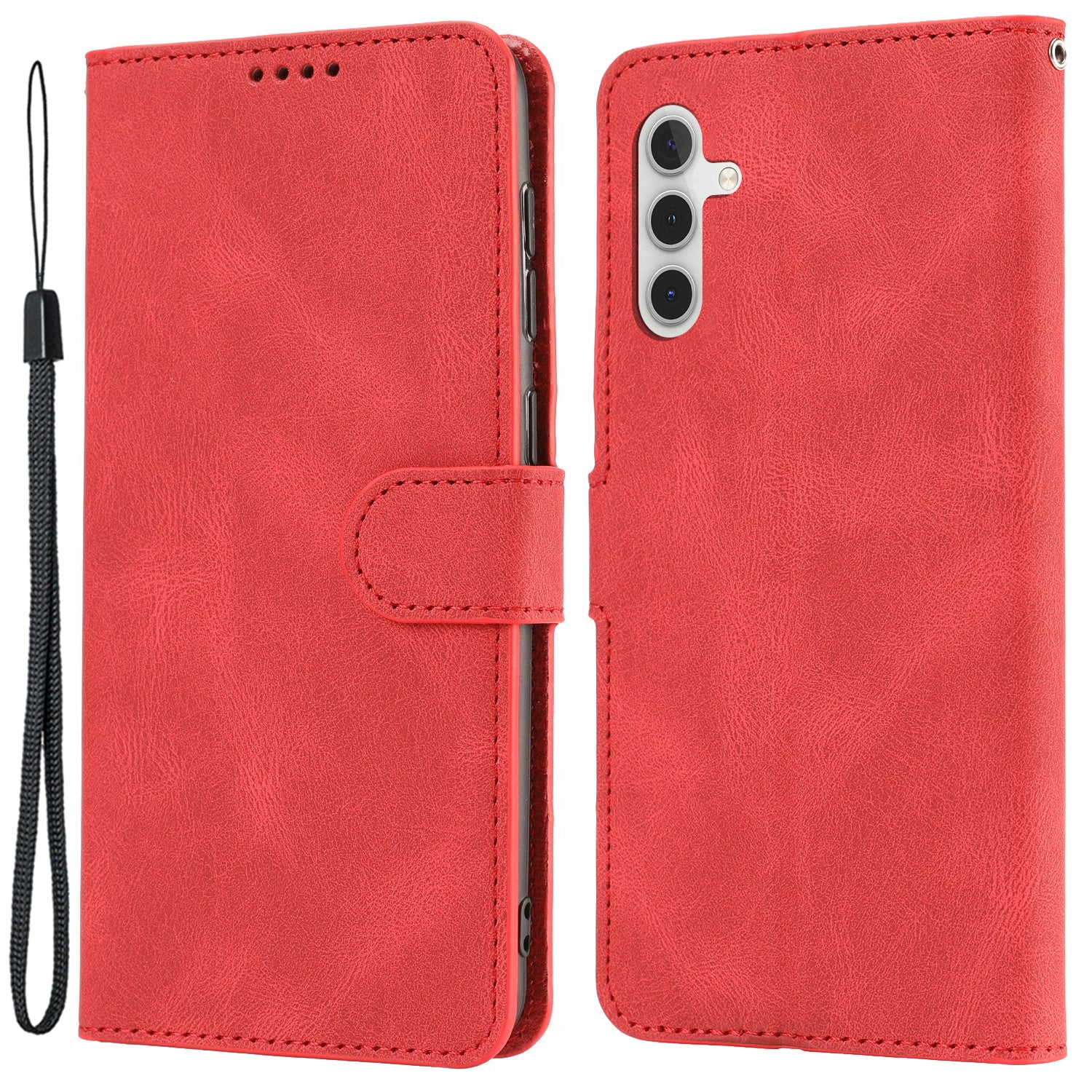 For Samsung Galaxy A24 4G Drop-proof Leather Phone Case Stand Wallet Cover with Strap For Samsung Galaxy A24 4G Drop-proof Leather Phone Case Stand Wallet Cover with Strap